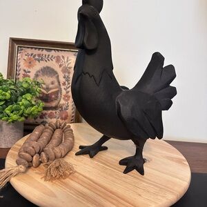Black Rooster Figurine - Home Accent